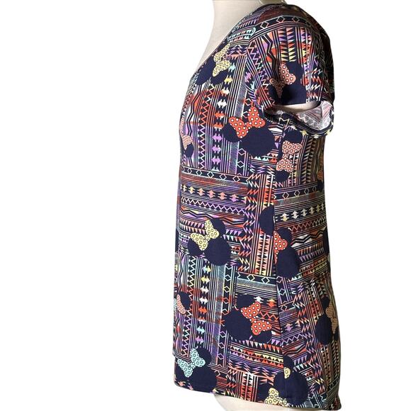 LulaRoe Disney Classic T-Shirt Womens XS Multicolor Minnie Mouse Aztec Colorful - Picture 2 of 4